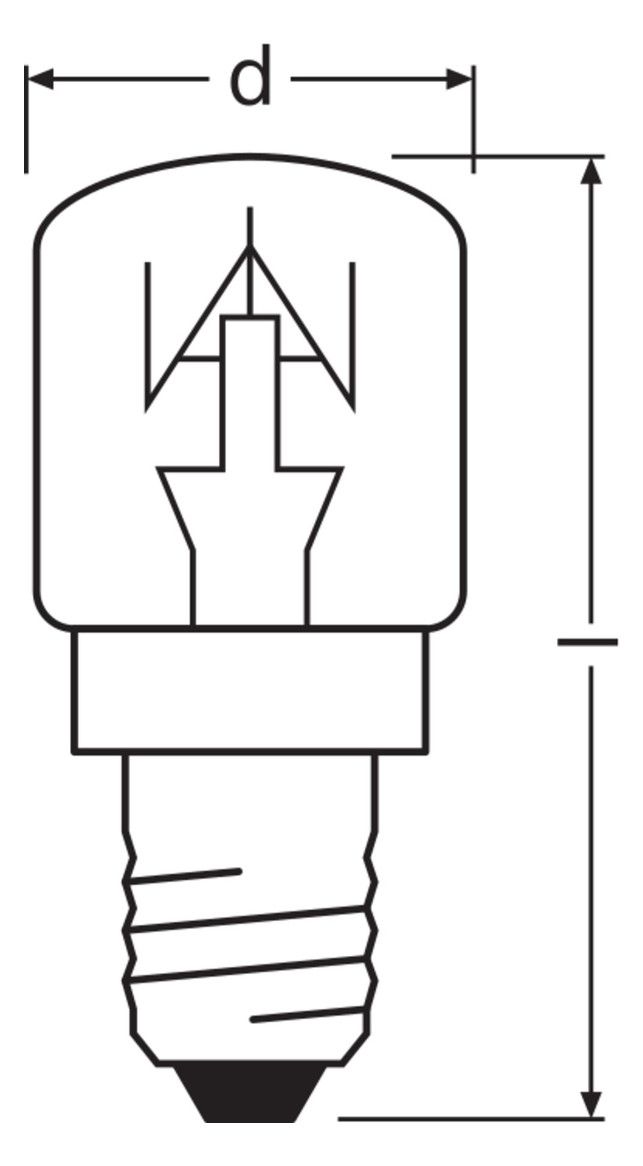 Osram SPC.T OVEN CL 15W E14 klar 300° FS1 Birnenformlampe T-Kolben Backofen
