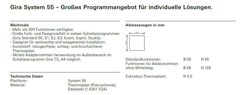 GIRA 329603 Wippe System 55 Reinweiß glänzend