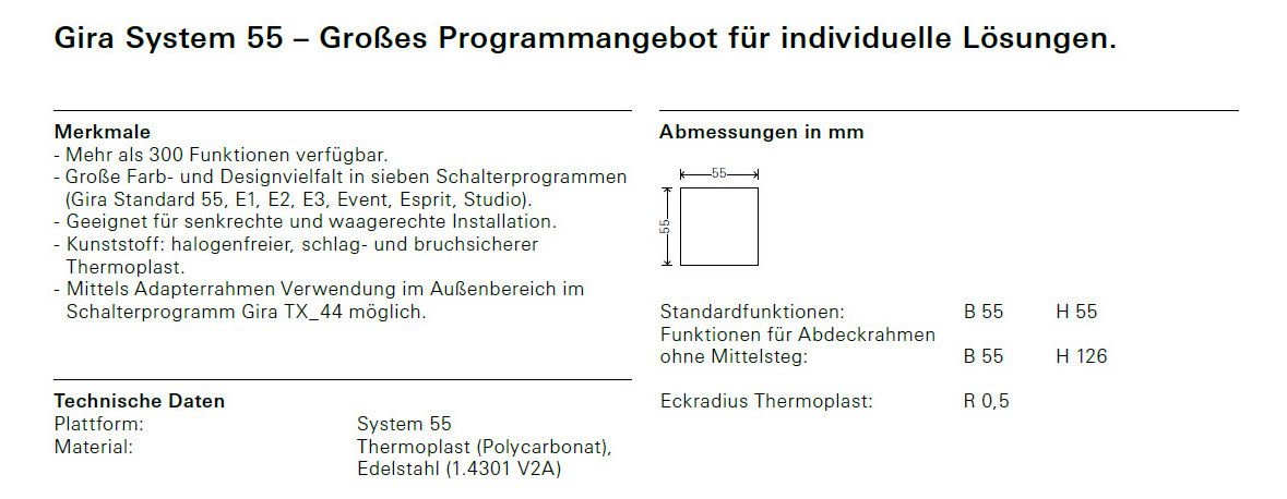GIRA 329603 Wippe System 55 Reinweiß glänzend