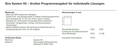 GIRA 329603 Wippe System 55 Reinweiß glänzend
