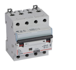 Legrand 411224 DX3 Fi/LS-Schalter B 16A 4-polig 6kA 30mA Typ A 400VAC 4TE